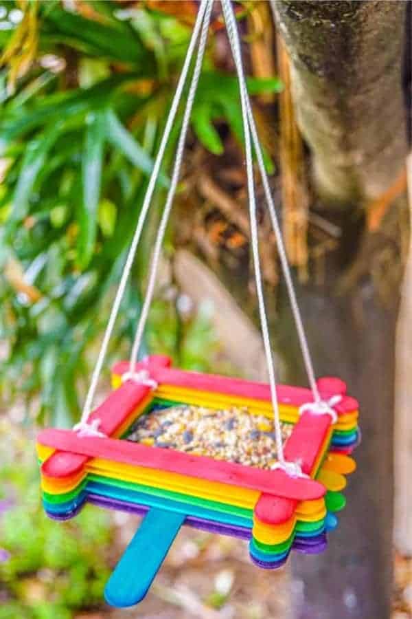 Popsicle Stick Bird Feeder Craft