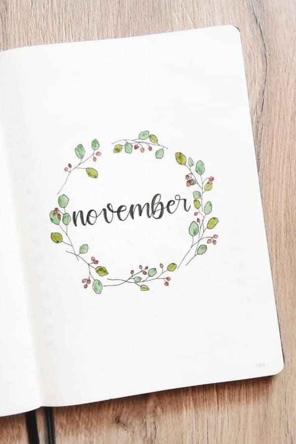 November Wreath Bujo Cover