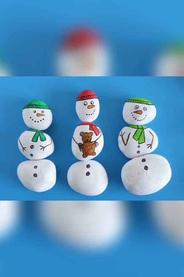 SNOWMAN PAINTED ROCKS