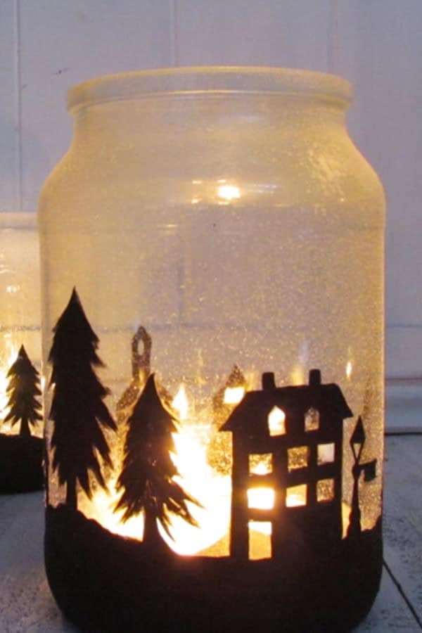 CHRISTMAS TOWNSHIP CANDLE JAR