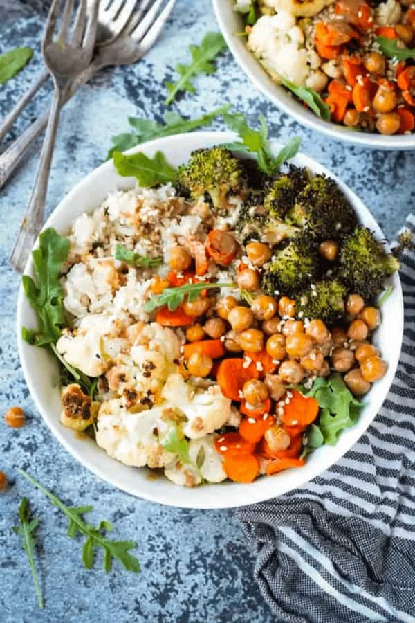 Roasted Veggie Rice Bowls