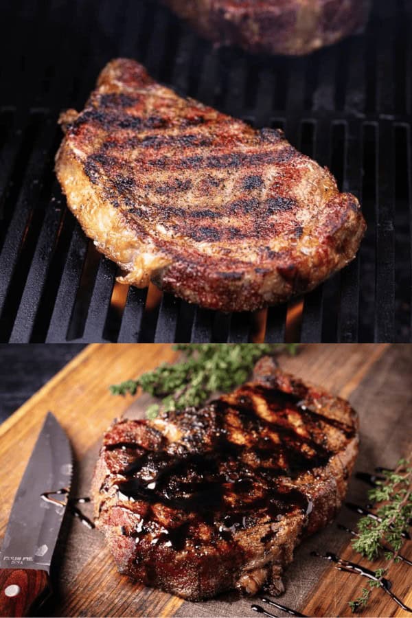 Perfectly Grilled Rib-Eye Steaks with Balsamic Red Wine Glaze