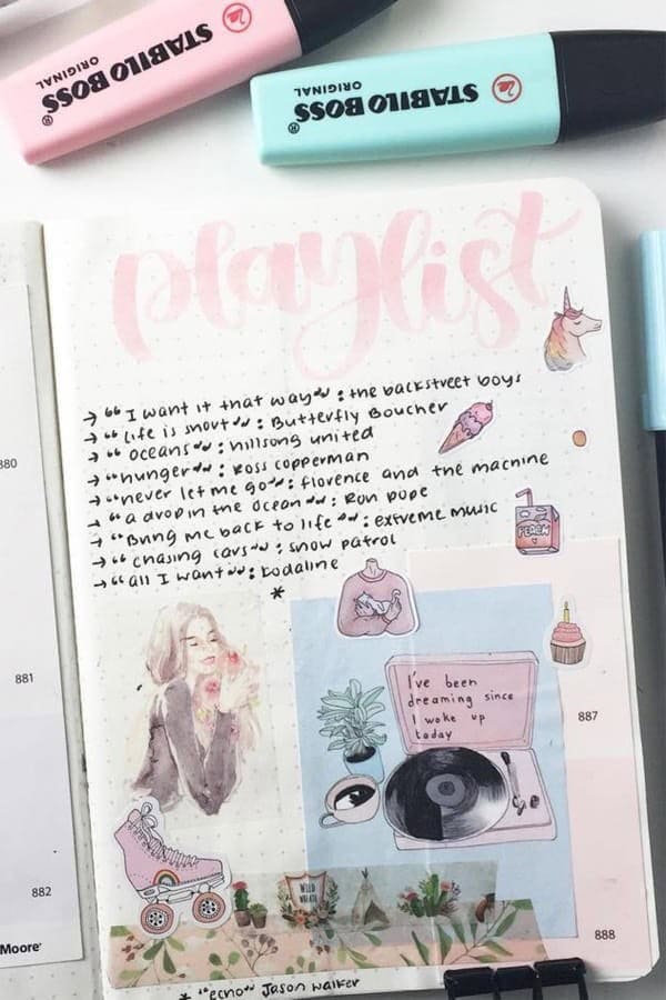 Pastel Playlist Spread