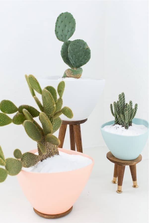 DIY Mid Century Planters