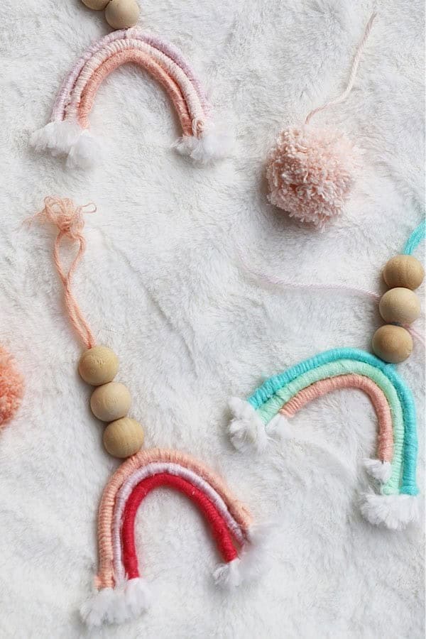 DIY Macrame Rainbow Oranments