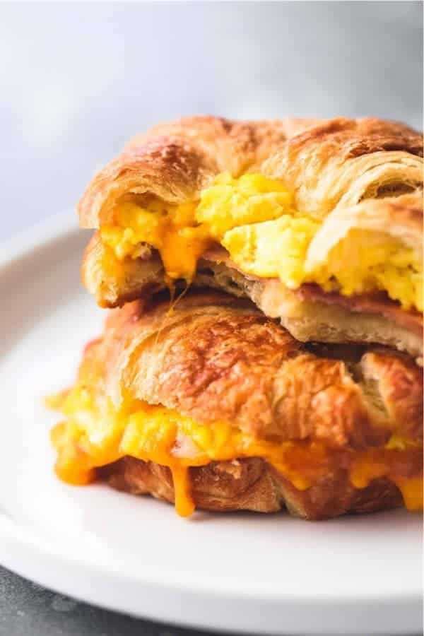 Baked Croissant Breakfast Sandwiches