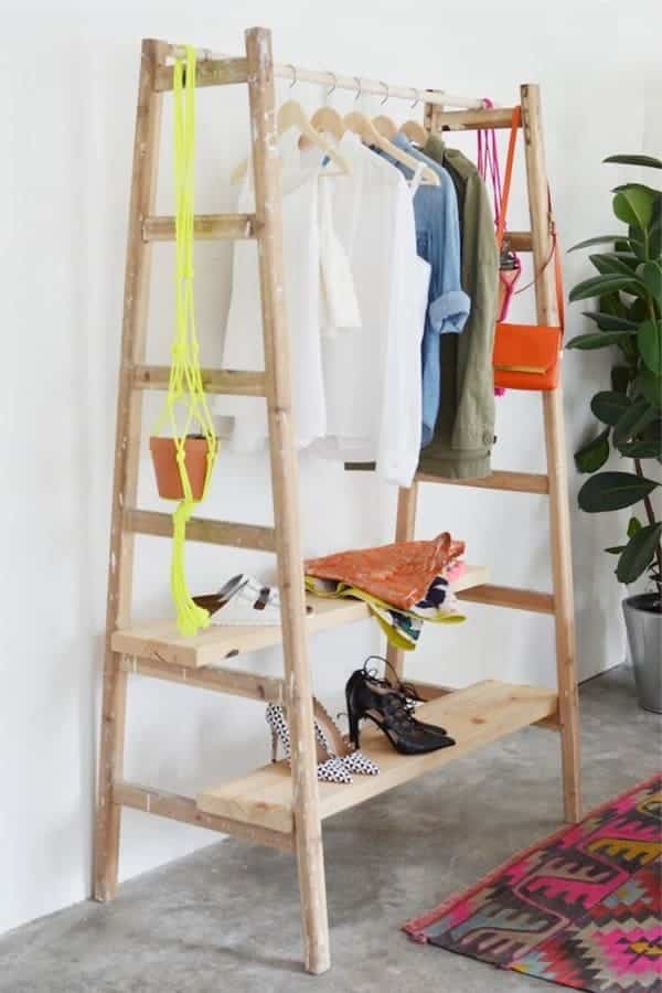 DIY Ladder Wardrobe