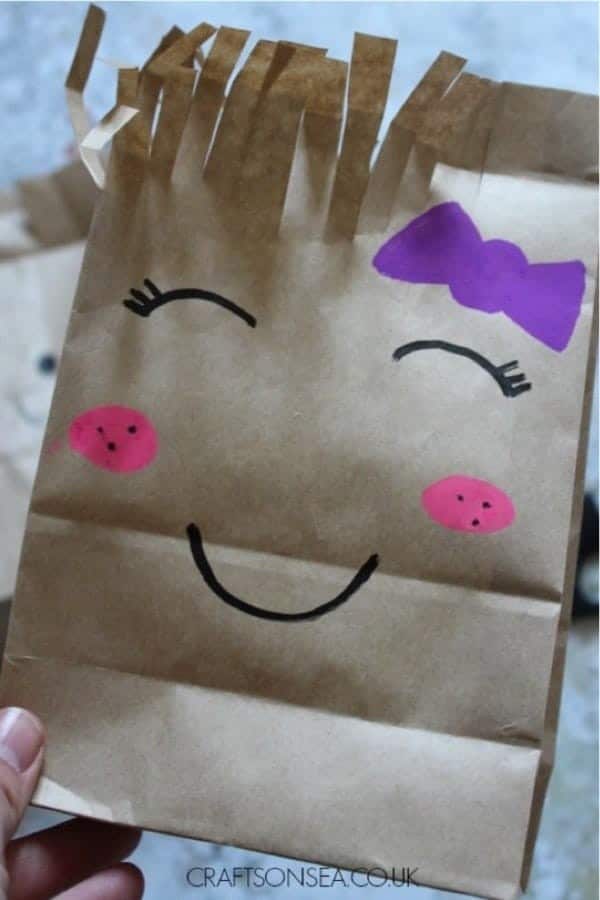 Paper Bag Haircut Scissor Craft For Kids