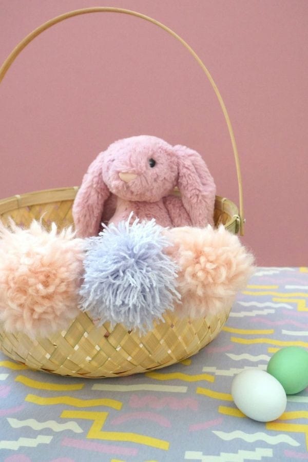 POM-POM TRIMMED EASTER BASKET