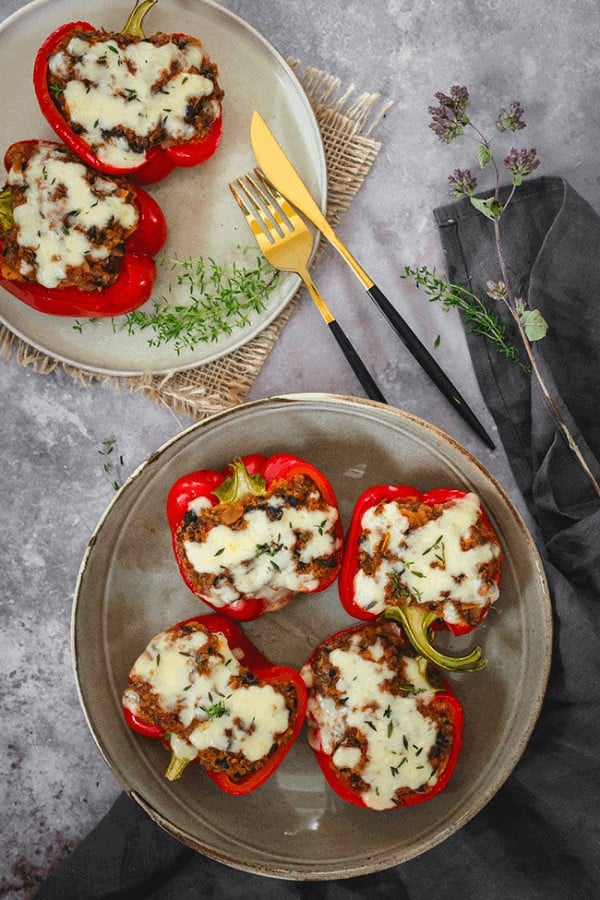 Mushroom and Quinoa Stuffed Peppers