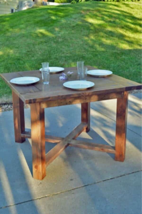 X Base Square Farmhouse Dining Table