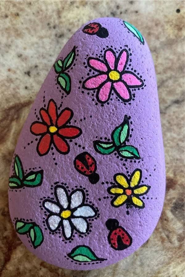 Purple Painted Rock Inspiration