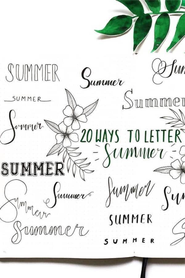 Summer Bullet Journal Headers