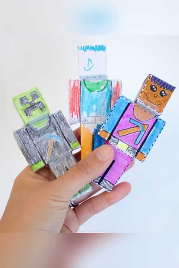 DIY 3D MINECRAFT PAPER DOLL