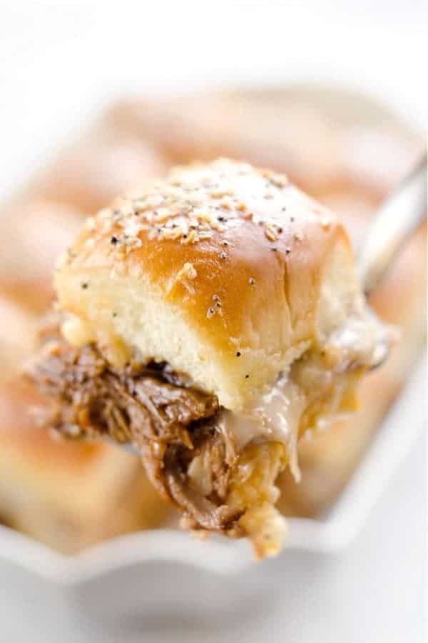 Cheesy BBQ Pork Baked Sliders