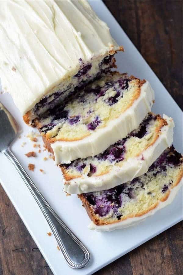 Blueberry Lime Cream Cheese Pound Cake