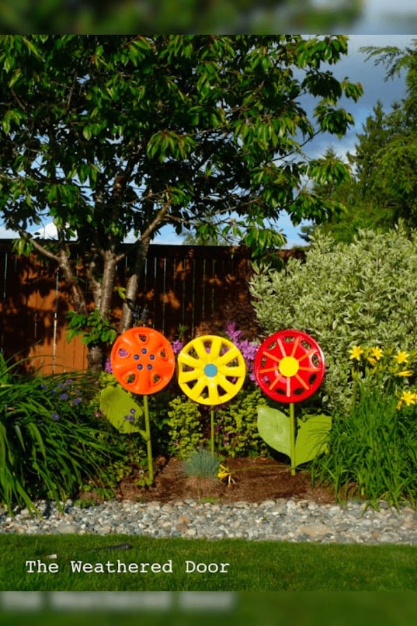 Hubcap Outdoor Flowers