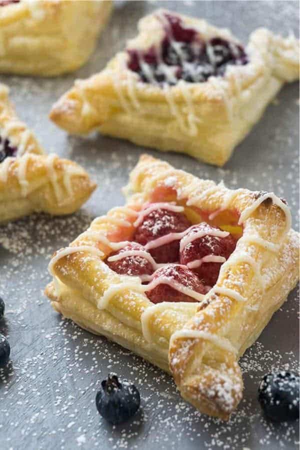 Berry and Cream Cheese Puff Pastries