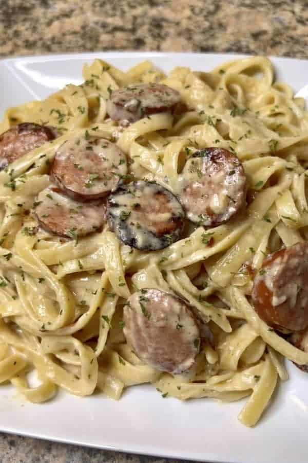 SMOKED SAUSAGE & BOURSIN CHEESE PASTA