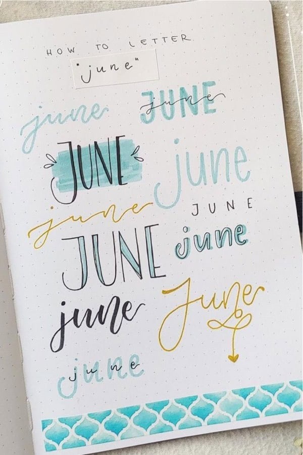 Blue June Lettering Inspiration