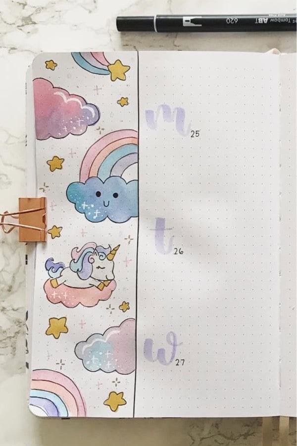 Pastel Rainbow Weekly Spread