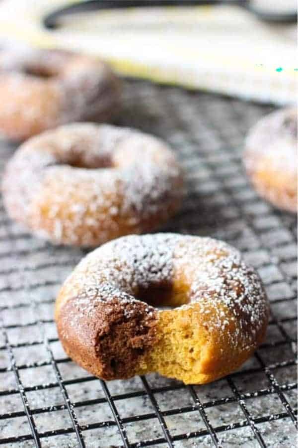 Baked Chocolate Pumpkin Donuts