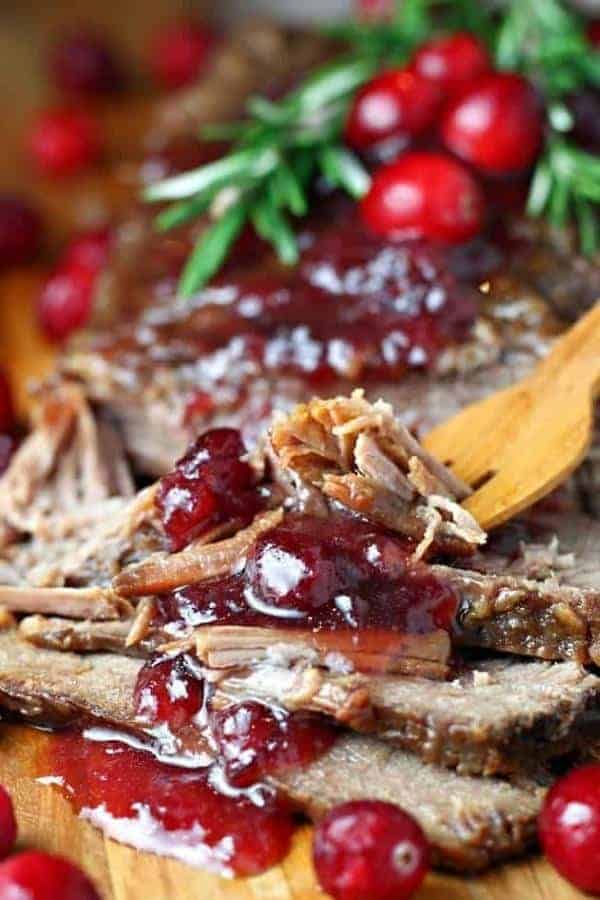 SLOW COOKER CRANBERRY BRISKET