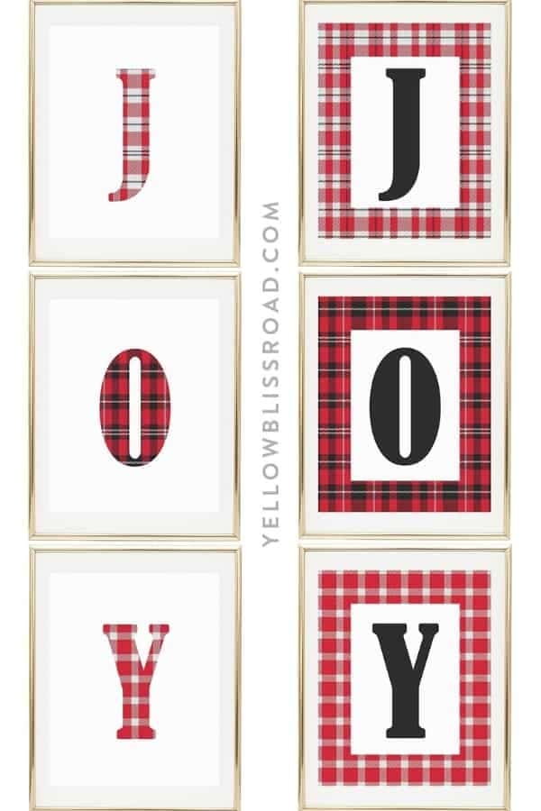 “JOY” CHRISTMAS PRINTABLES