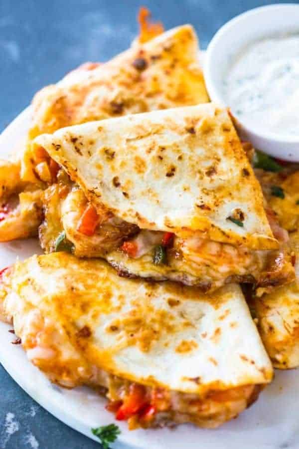 SHRIMP QUESADILLAS