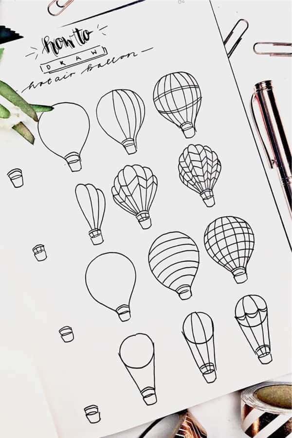 Hot Air Balloon Doodle Tutorial