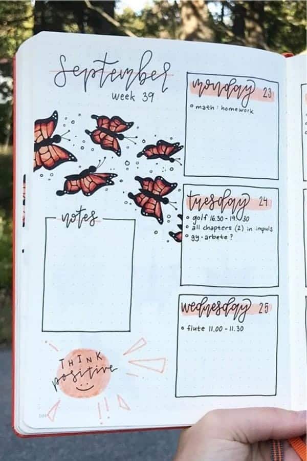 Orange Butterfly Weekly Layout