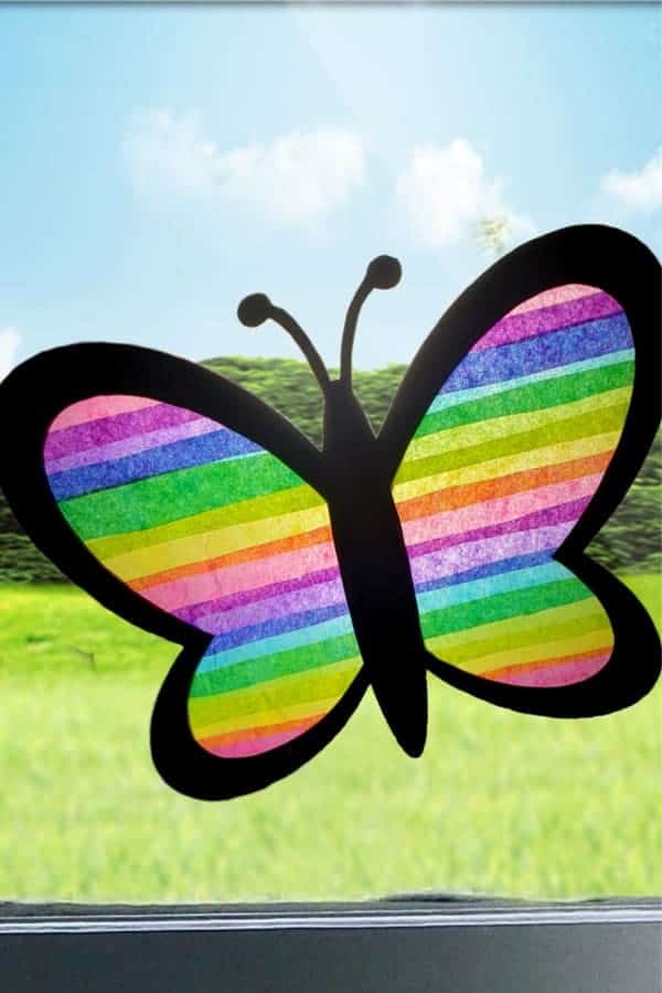 DIY Spring Butterfly Sun Catcher Craft