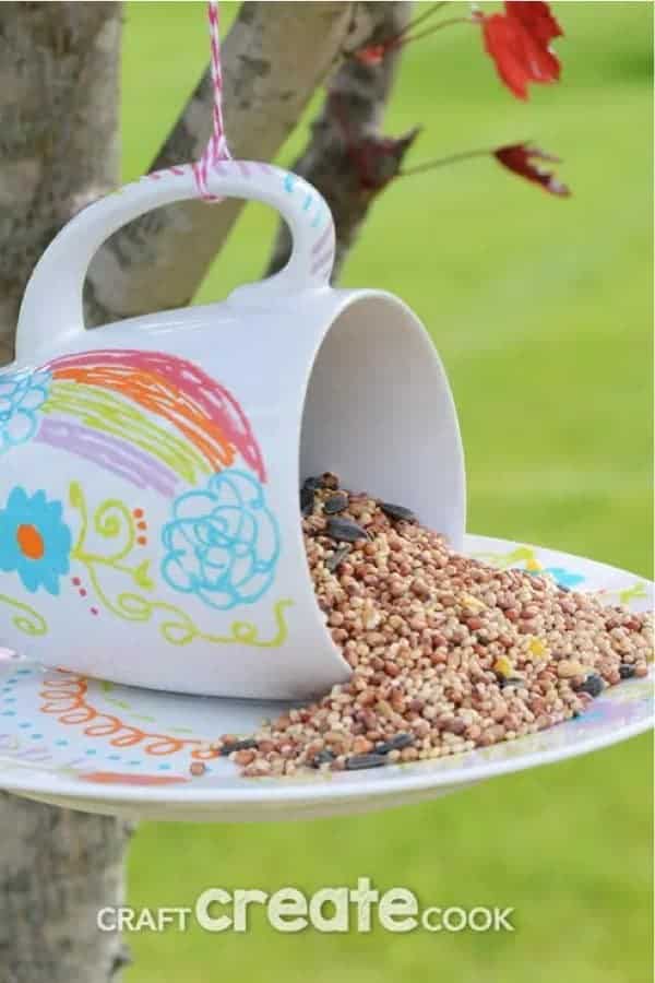 Coffee Mug Bird Feeders