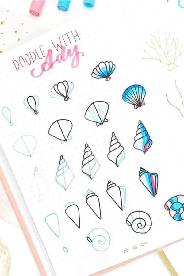 Seashell Step By Step Doodles