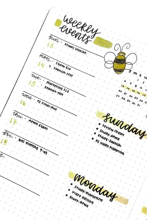 Bee Weekly Spread