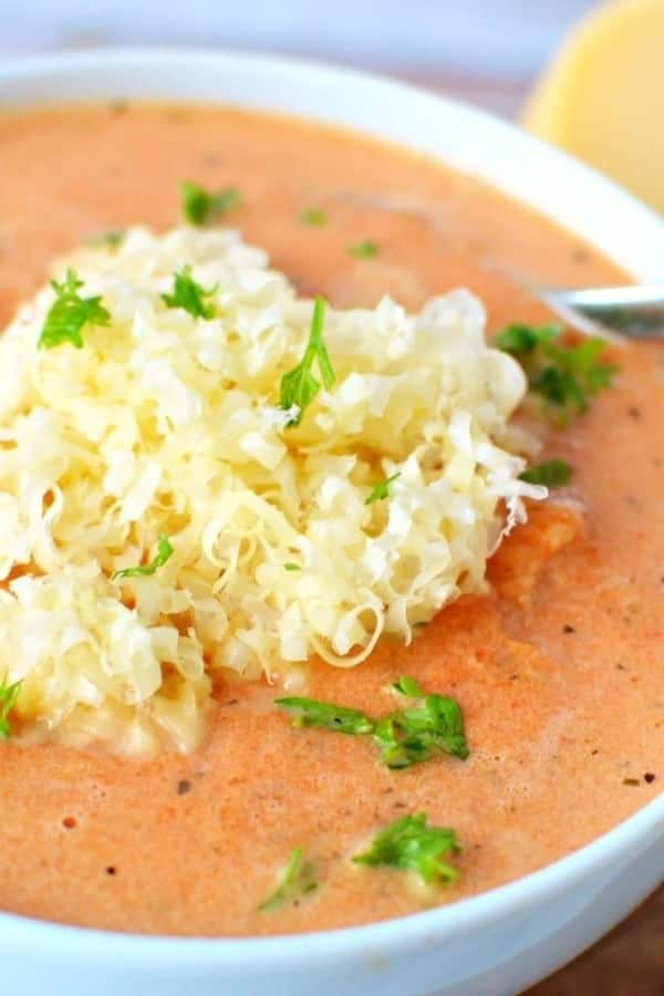 RED PEPPER GOUDA SOUP