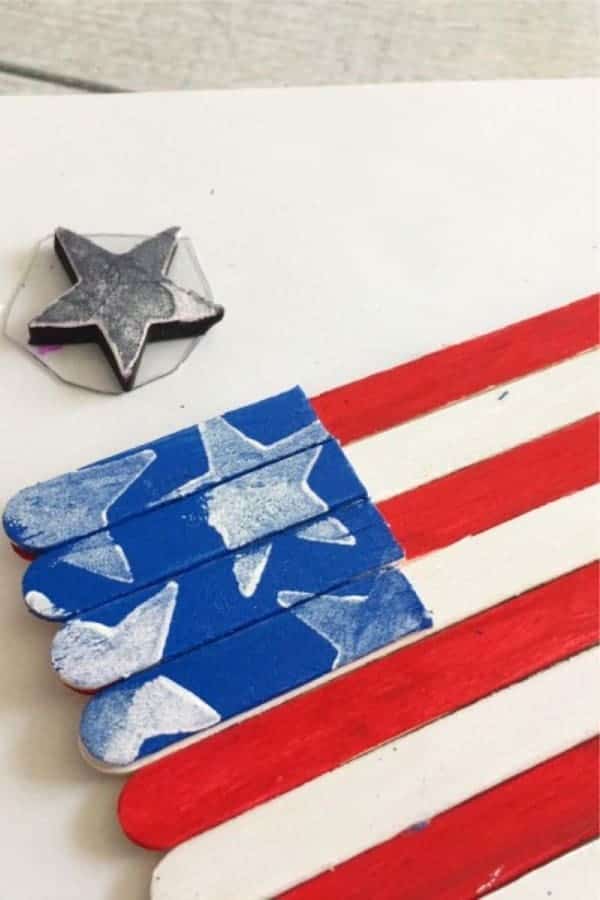 Popsicle Stick Flag Craft