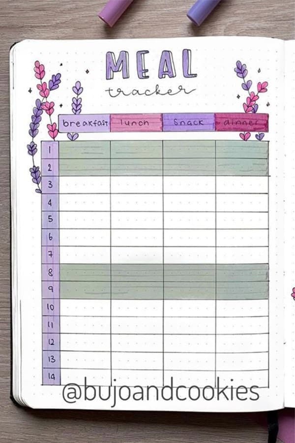 Meal Tracker In Purple