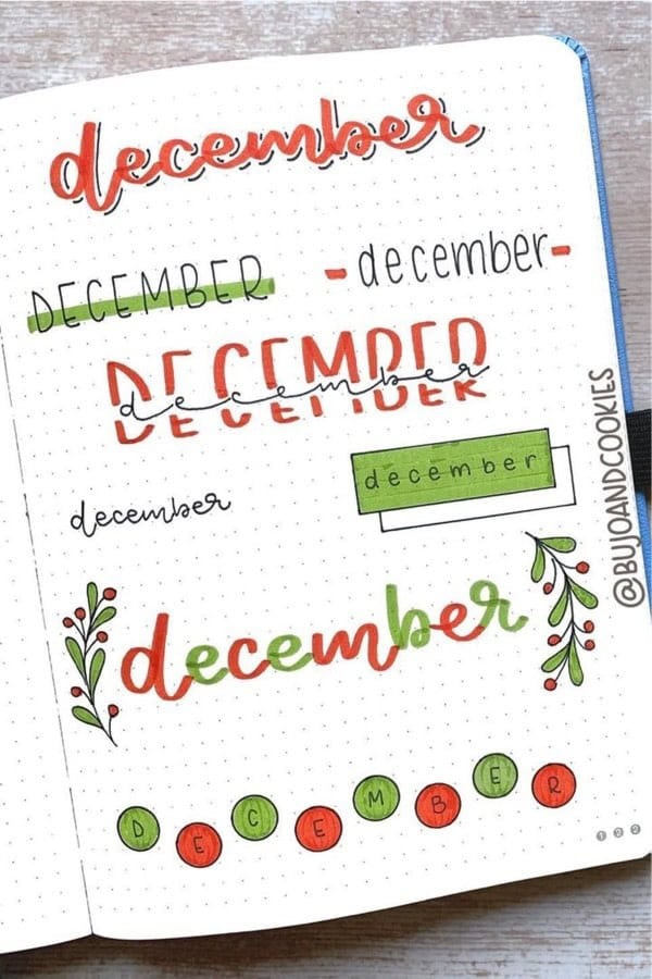 Winter Themed Bullet Journal Headers