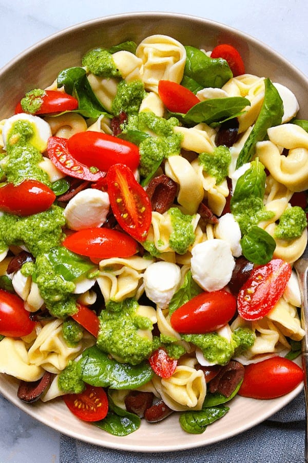 Basil Pesto Tortellini Pasta Salad