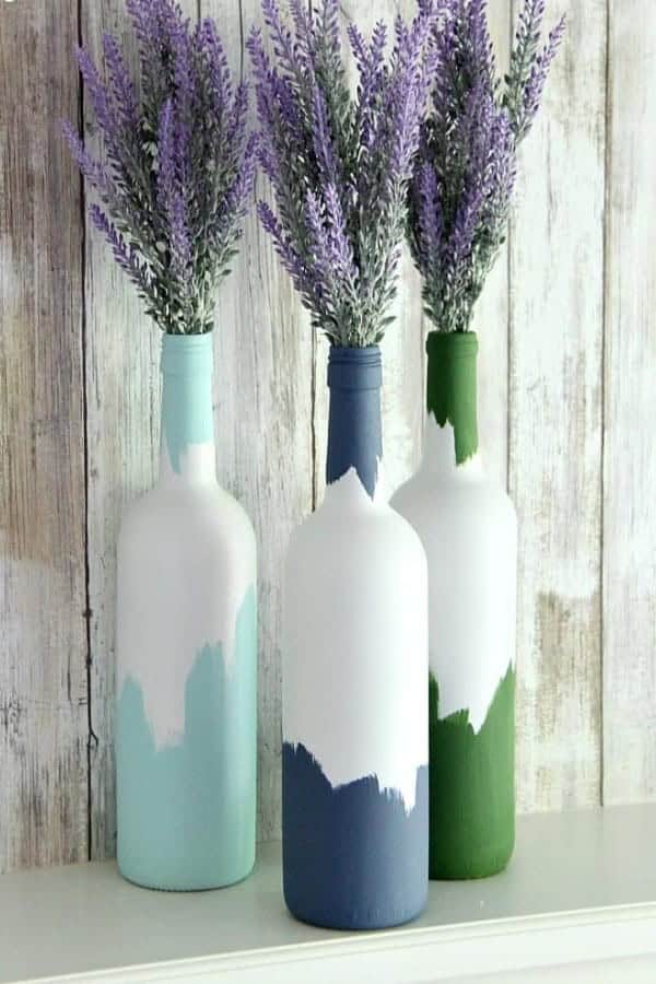 PAINTED WINE BOTTLES