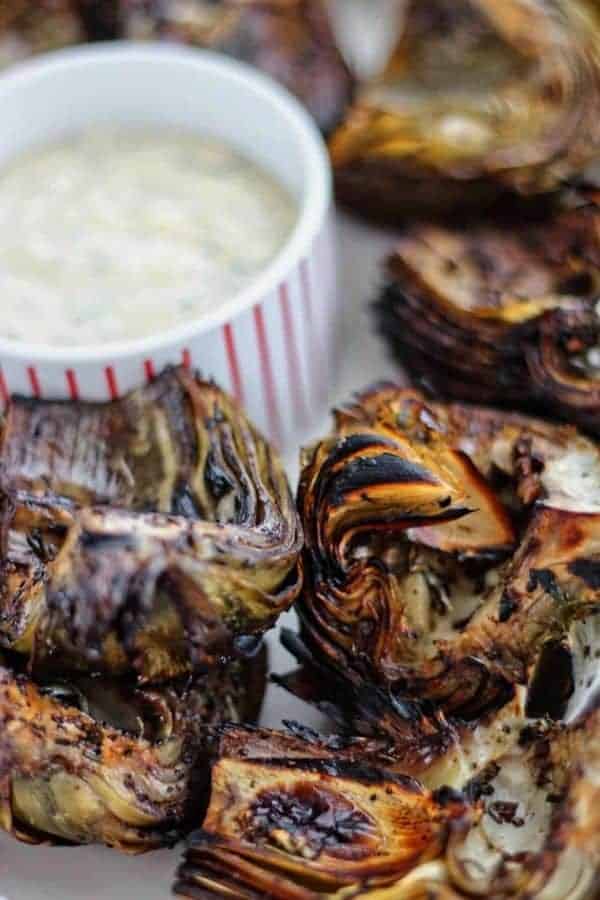 ROASTED ARTICHOKES WITH LEMON AND GARLIC AIOLI