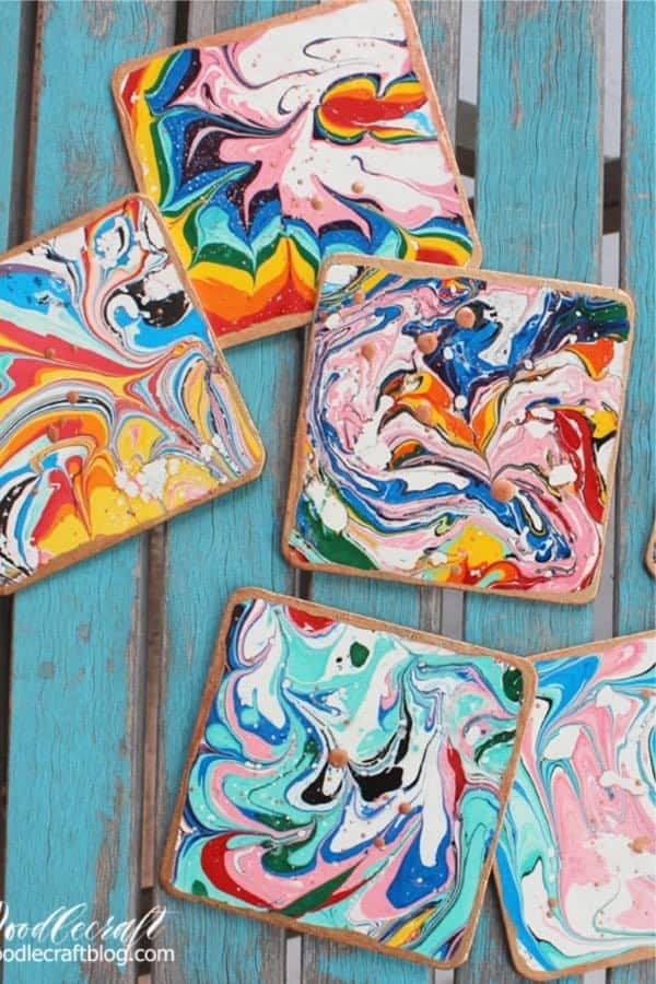 Marbled Copper Coasters DIY