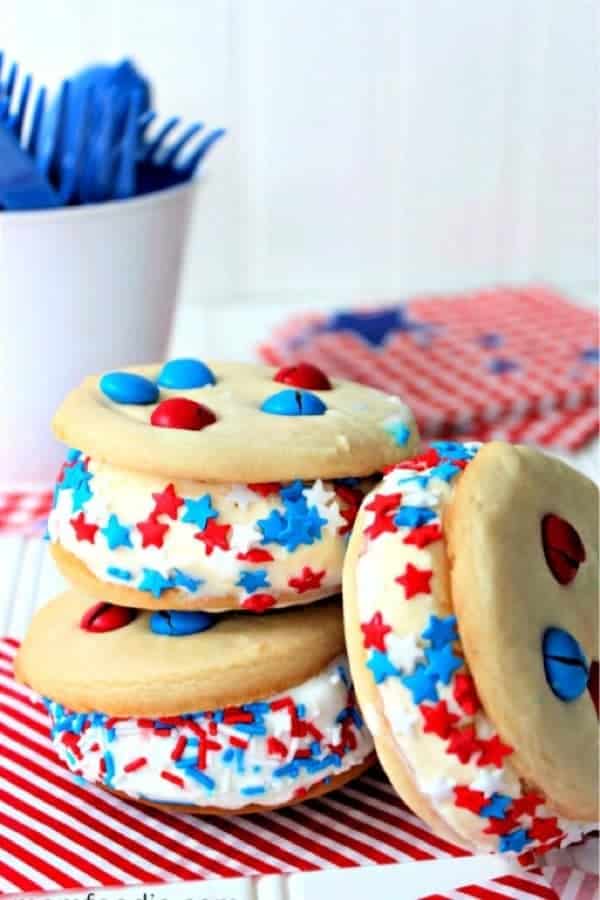 Red White and Blue Ice Cream Sandwiches