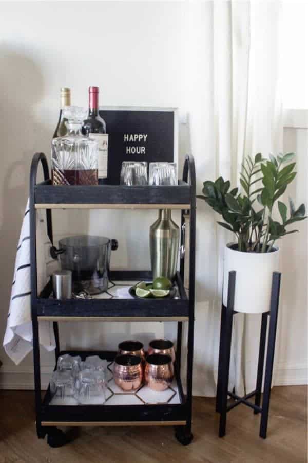 A Stylish DIY Bar Cart