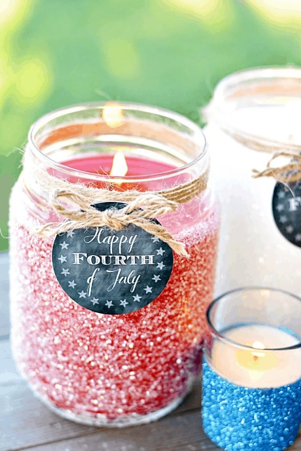 Red, White, & Blue DIY Candles