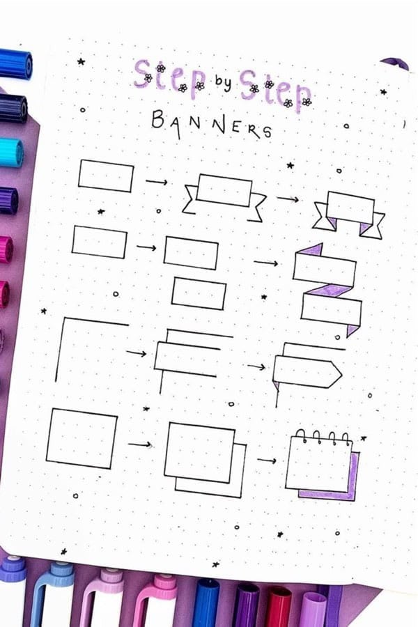 Purple Bullet Journal Banners