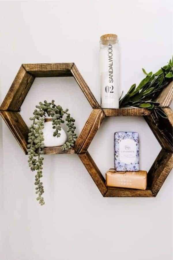 DIY Hexagon Shelves