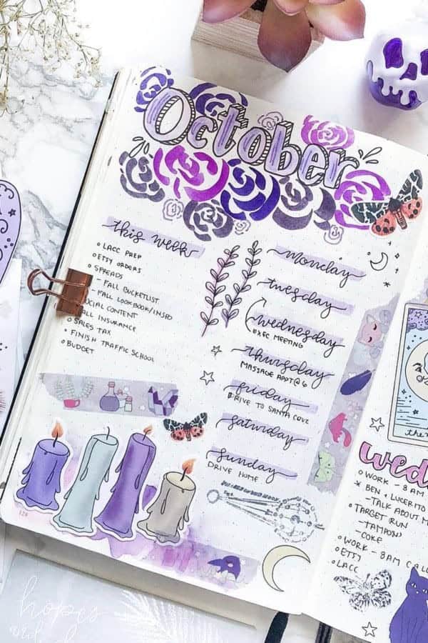 October Weekly In Purple