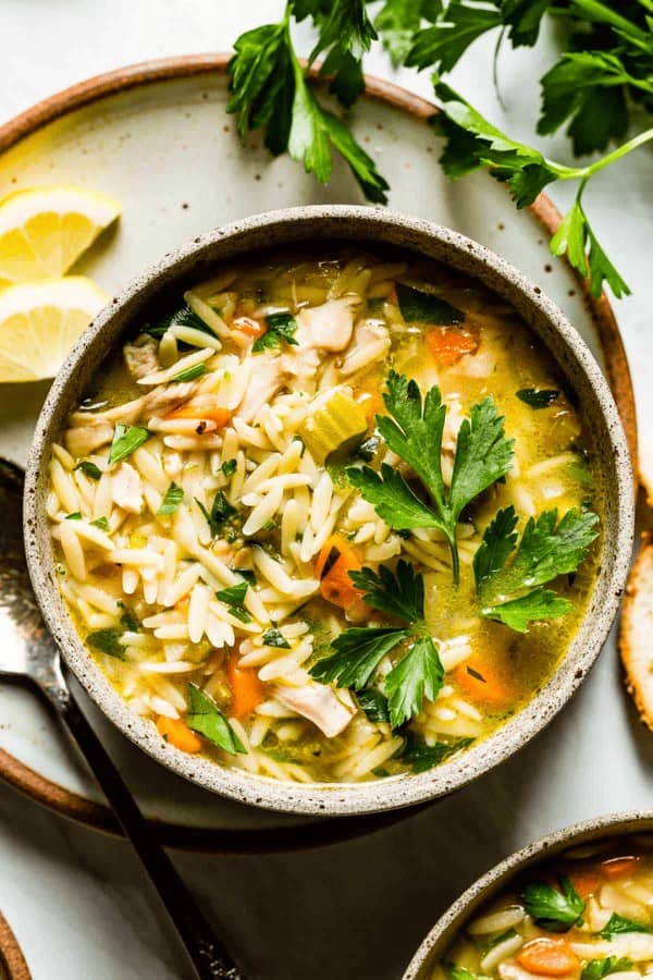 Lemon Chicken Orzo Soup